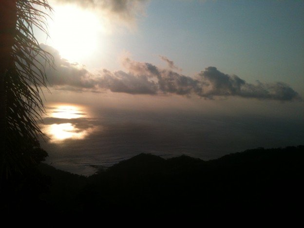 Watching the sun set over the Pacific