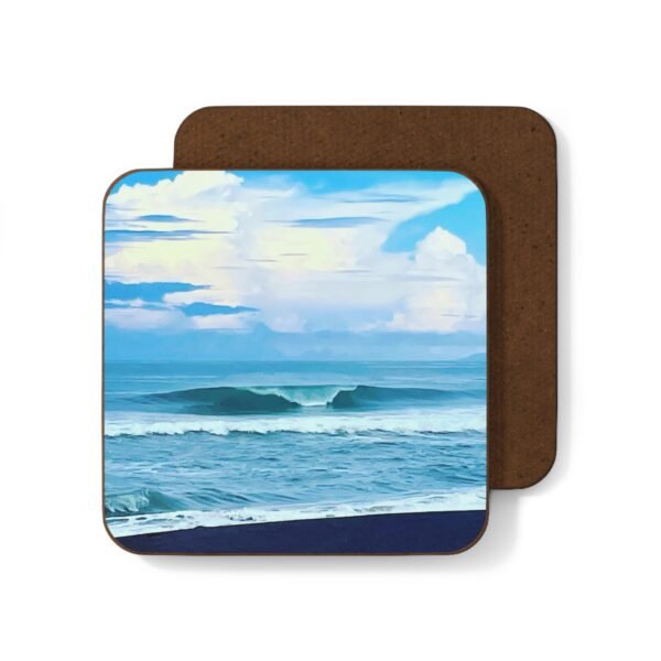 Surf Inn Hermosa Ocean Wave Hardboard Coaster – Coastal Decor for Beach Lovers - Image 3