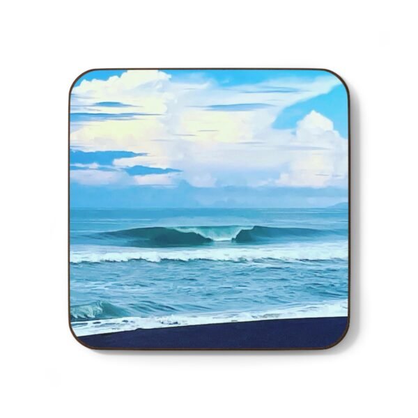 Surf Inn Hermosa Ocean Wave Hardboard Coaster – Coastal Decor for Beach Lovers